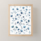 Blue flowers | Watercolor Pattern Mini Art Print Gallery Image 1