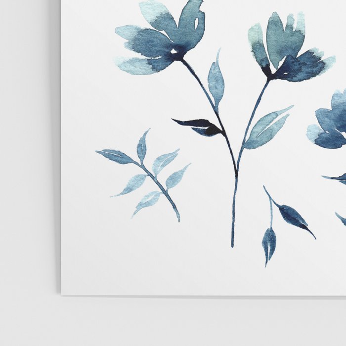 Blue flowers | Watercolor Pattern Poster Gallery Image 3
