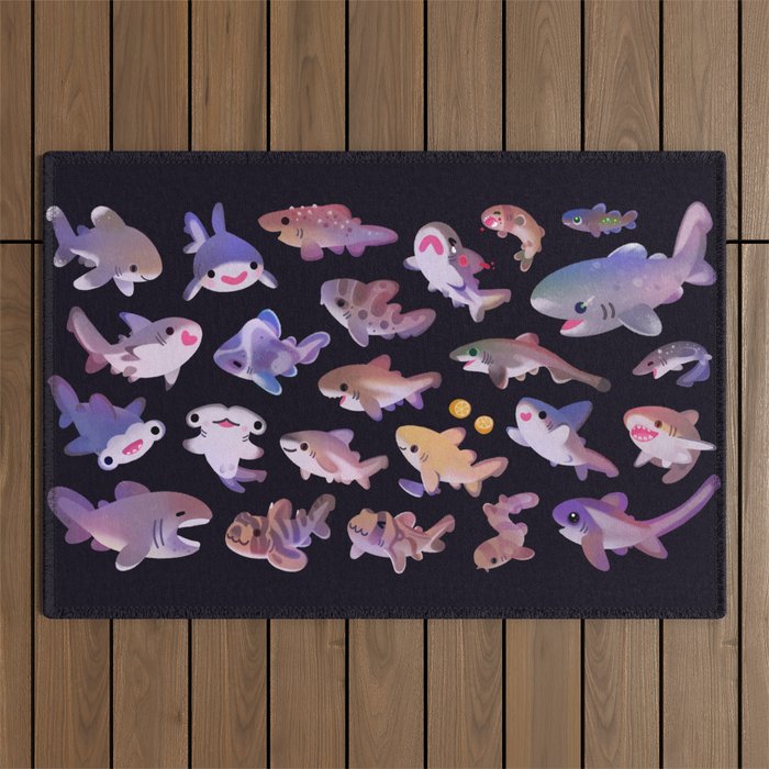 Shark day 2 Outdoor Rug Gallery Image 1