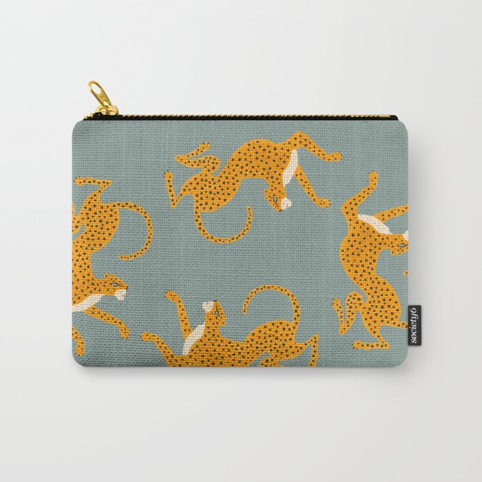 Leopard Race - blue Carry All Pouch Gallery Image 1