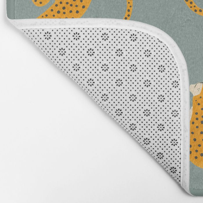 Leopard Race - blue Bath Mat Gallery Image 2