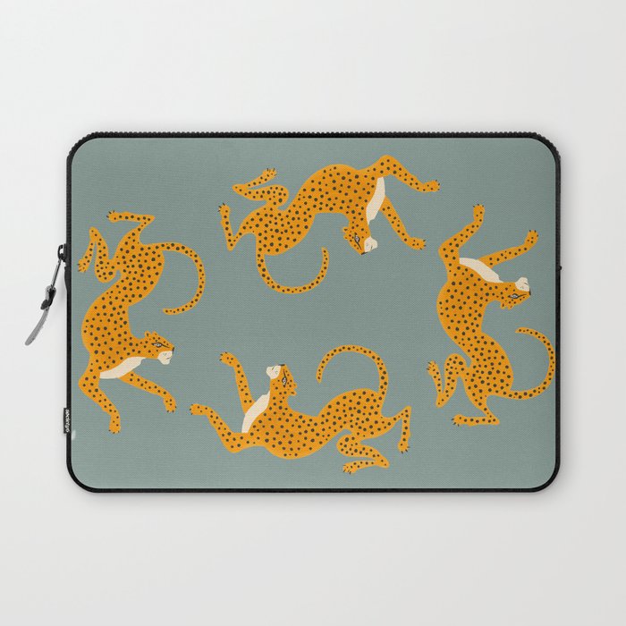 Leopard Race - blue Laptop Sleeve Gallery Image 1
