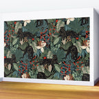 Tropical Black Panther Wall Mural Gallery Image 2