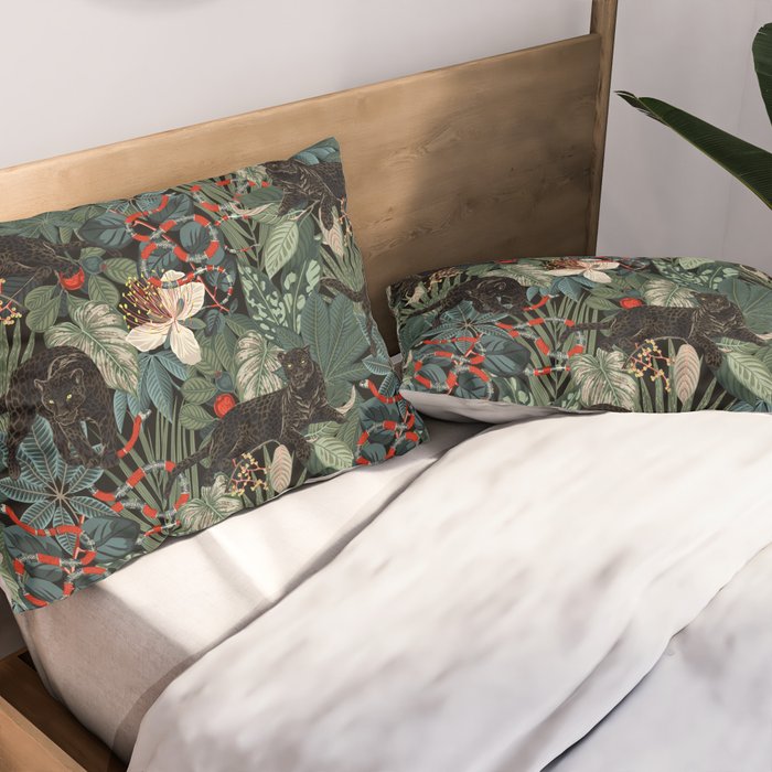 Tropical Black Panther Pillow Sham Gallery Image 2