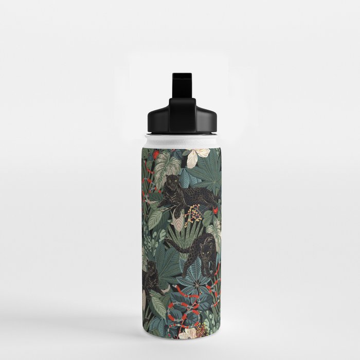 Tropical Black Panther Water Bottle Gallery Image 2
