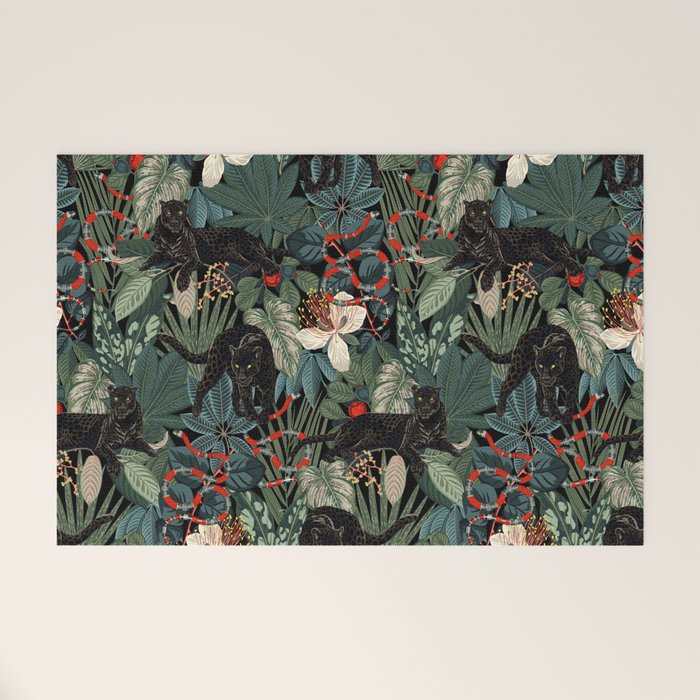 Tropical Black Panther Welcome Mat Gallery Image 1