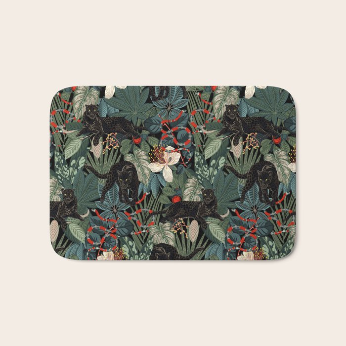 Tropical Black Panther Bath Mat Gallery Image 1