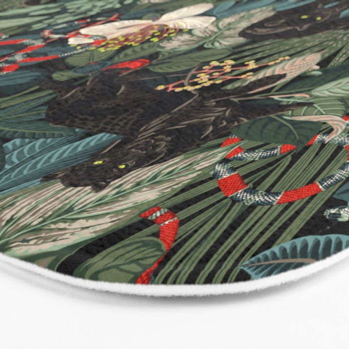 Tropical Black Panther Bath Mat Gallery Image 3