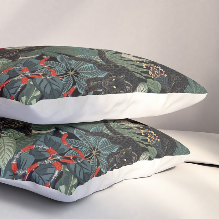 Tropical Black Panther Pillow Sham Gallery Image 3