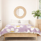 Smiley Face Daisies (Purple) Duvet Cover Gallery Image 3