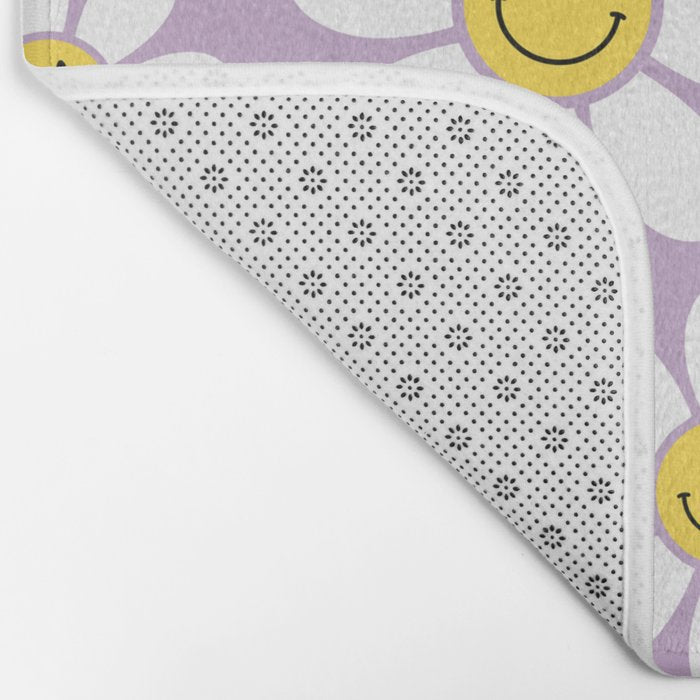 Smiley Face Daisies (Purple) Bath Mat Gallery Image 2