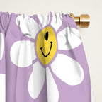 Smiley Face Daisies (Purple) Window Curtain Gallery Image 2