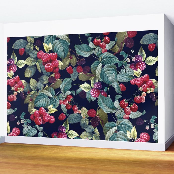 Wild Blackberry - Night  Wall Mural Gallery Image 2