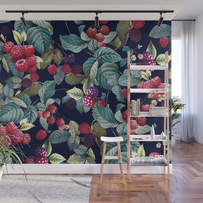 Wild Blackberry - Night  Wall Mural Gallery Image 1