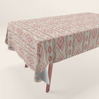 Coastal Ikat Stripe - dusky blue and pink Tablecloth Gallery Image 1