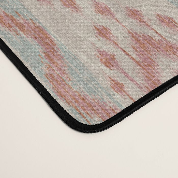 Coastal Ikat Stripe - dusky blue and pink Desk Mat Gallery Image 4