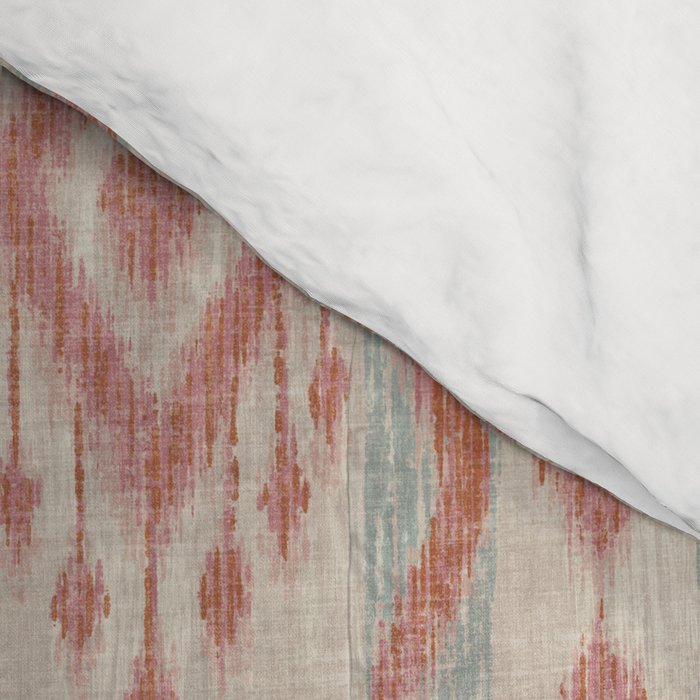 Coastal Ikat Stripe - dusky blue and pink Comforter Gallery Image 4