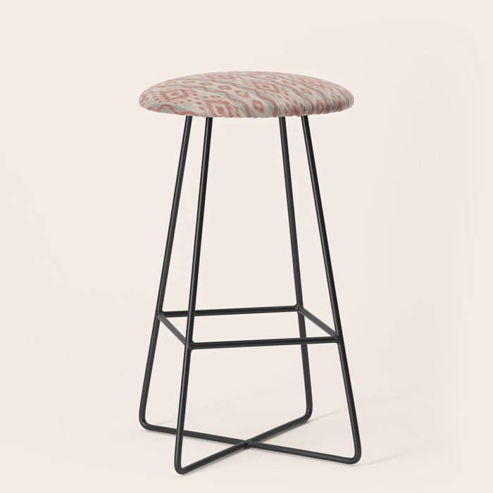 Coastal Ikat Stripe - dusky blue and pink Stool Gallery Image 1