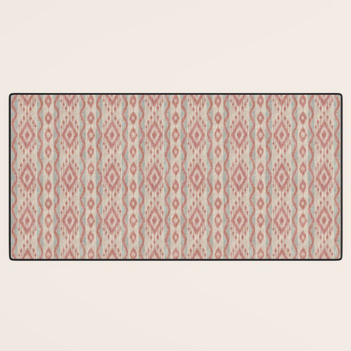 Coastal Ikat Stripe - dusky blue and pink Desk Mat Gallery Image 3