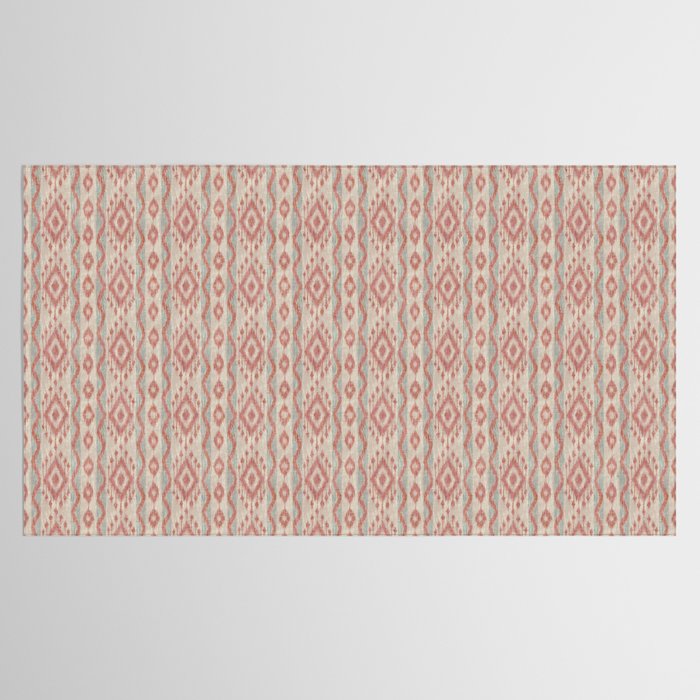Coastal Ikat Stripe - dusky blue and pink Tablecloth Gallery Image 2