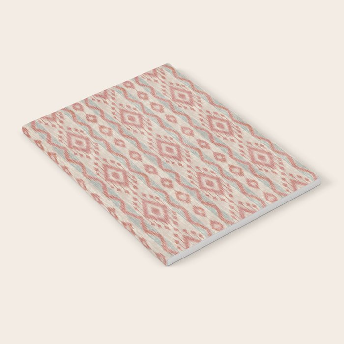 Coastal Ikat Stripe - dusky blue and pink Notebook Gallery Image 2