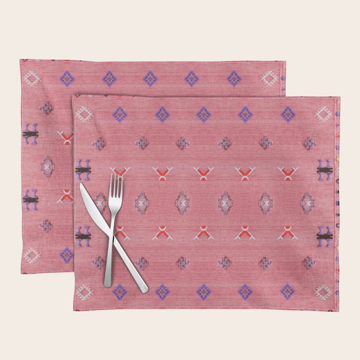 Lovely Pink Oriental Traditional Moroccan Handmade Printable Style  Placemat Gallery Image 1