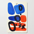 Blue Orange Fun Colorful Mid Century Modern Abstract Painting Shapes Pattern Cutting Board Gallery Image 1