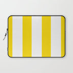 Large Yellow And White Stripes Fresh Mood #decor #society6 #buyart Laptop Sleeve Gallery Image 1