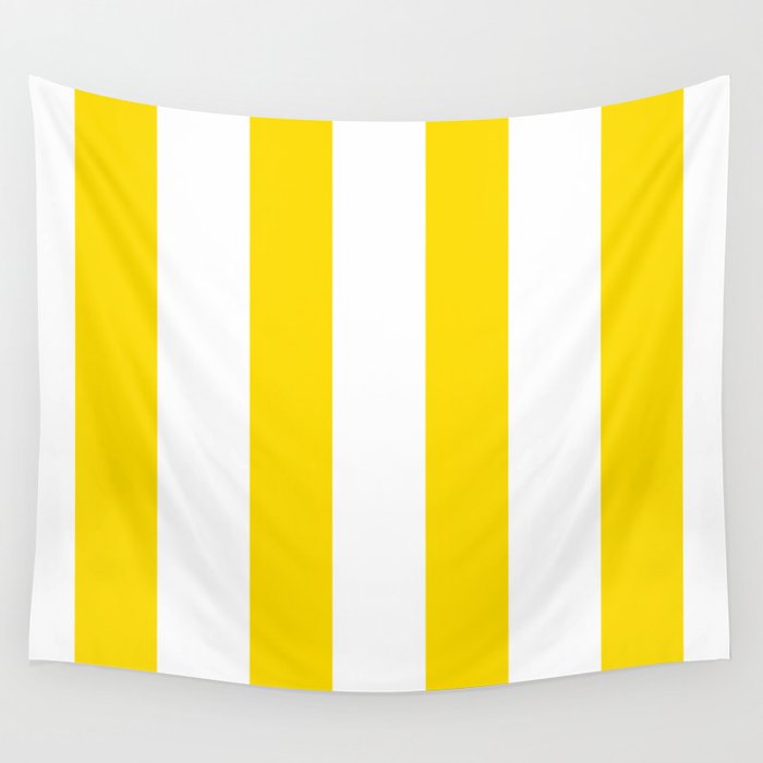 Large Yellow And White Stripes Fresh Mood #decor #society6 #buyart Wall Tapestry Gallery Image 1