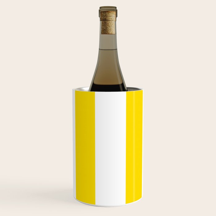 Large Yellow And White Stripes Fresh Mood #decor #society6 #buyart Wine Chiller Gallery Image 3