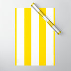 Large Yellow And White Stripes Fresh Mood #decor #society6 #buyart Wrapping Paper Gallery Image 1