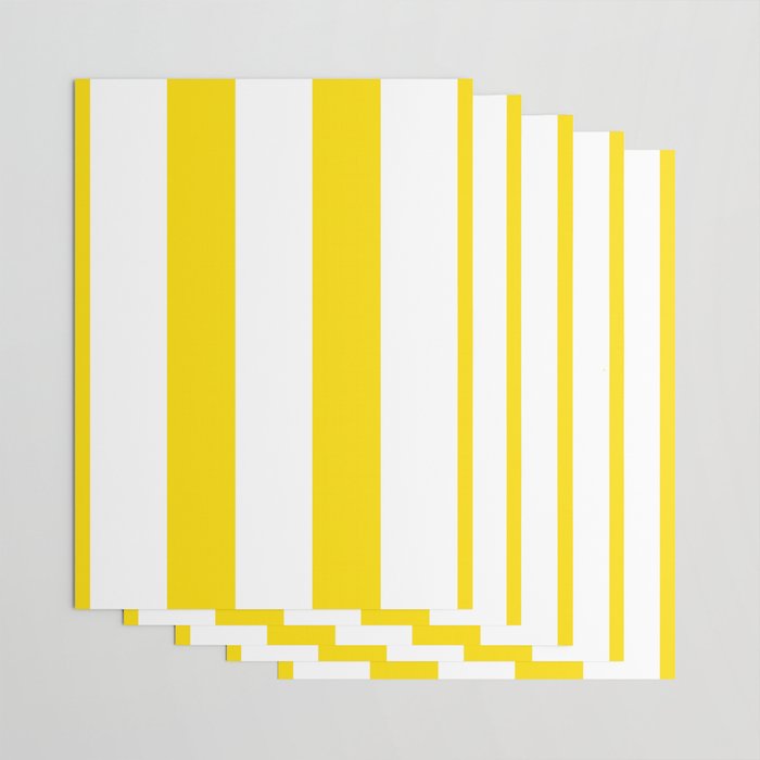Large Yellow And White Stripes Fresh Mood #decor #society6 #buyart Wrapping Paper Gallery Image 3