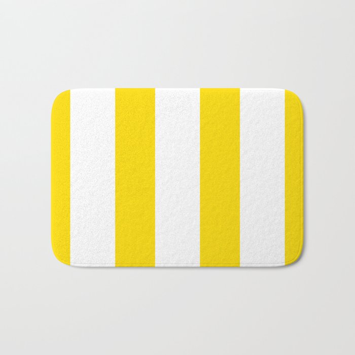 Large Yellow And White Stripes Fresh Mood #decor #society6 #buyart Bath Mat Gallery Image 1