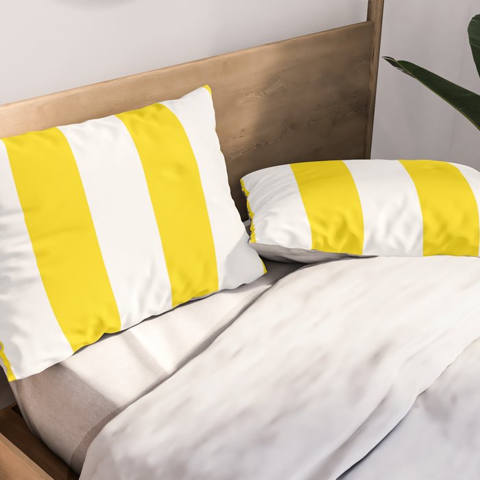 Large Yellow And White Stripes Fresh Mood #decor #society6 #buyart Pillow Sham Gallery Image 2
