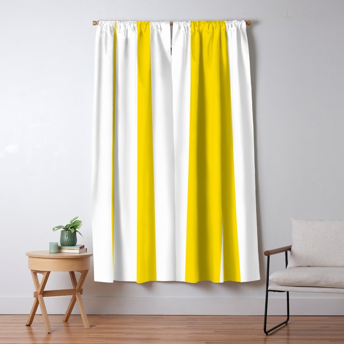 Large Yellow And White Stripes Fresh Mood #decor #society6 #buyart Window Curtain Gallery Image 5