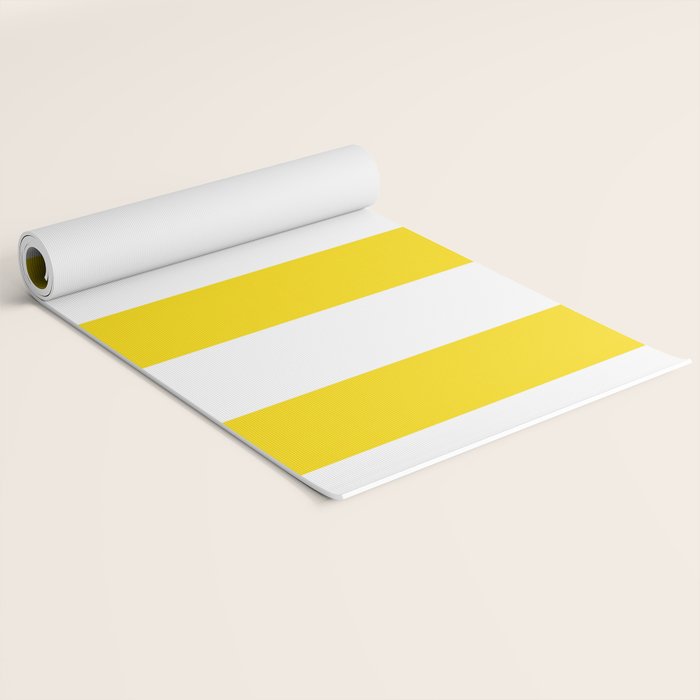 Large Yellow And White Stripes Fresh Mood #decor #society6 #buyart Yoga Mat Gallery Image 2