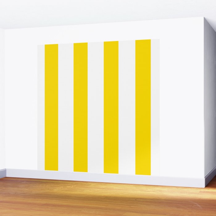 Large Yellow And White Stripes Fresh Mood #decor #society6 #buyart Wall Mural Gallery Image 2