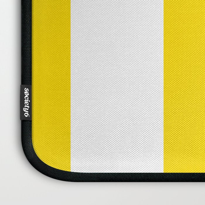 Large Yellow And White Stripes Fresh Mood #decor #society6 #buyart Laptop Sleeve Gallery Image 3