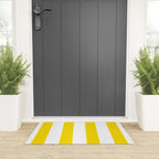 Large Yellow And White Stripes Fresh Mood #decor #society6 #buyart Welcome Mat Gallery Image 3