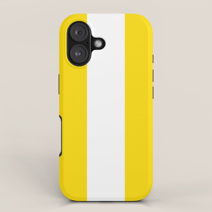 Large Yellow And White Stripes Fresh Mood #decor #society6 #buyart iPhone Case Gallery Image 1