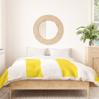 Large Yellow And White Stripes Fresh Mood #decor #society6 #buyart Duvet Cover Gallery Image 3