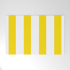 Large Yellow And White Stripes Fresh Mood #decor #society6 #buyart Welcome Mat Gallery Image 1