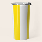 Large Yellow And White Stripes Fresh Mood #decor #society6 #buyart Travel Mug Gallery Image 2