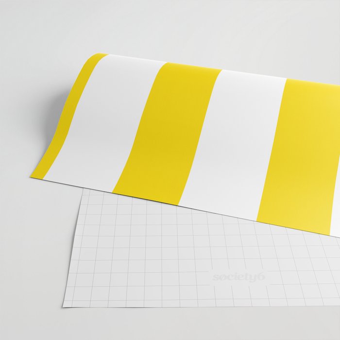 Large Yellow And White Stripes Fresh Mood #decor #society6 #buyart Wrapping Paper Gallery Image 2