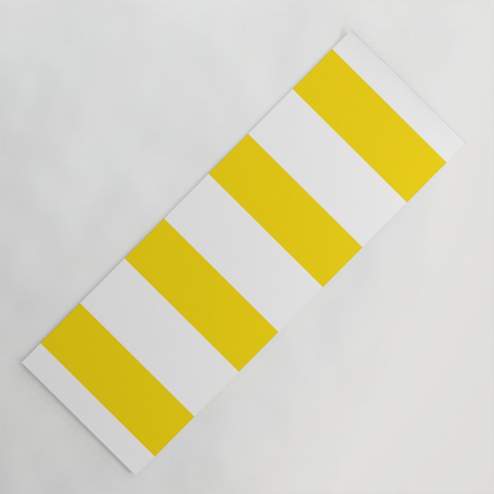 Large Yellow And White Stripes Fresh Mood #decor #society6 #buyart Yoga Mat Gallery Image 1