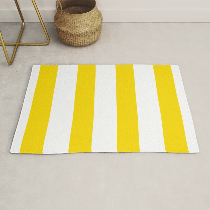 Large Yellow And White Stripes Fresh Mood #decor #society6 #buyart Rug Gallery Image 1