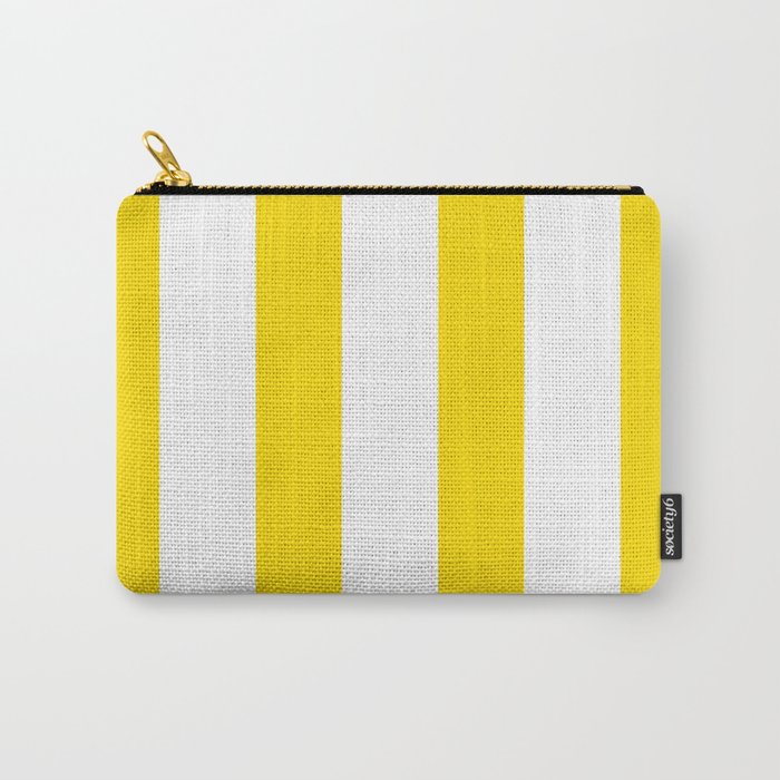 Large Yellow And White Stripes Fresh Mood #decor #society6 #buyart Carry All Pouch Gallery Image 1