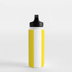 Large Yellow And White Stripes Fresh Mood #decor #society6 #buyart Water Bottle Gallery Image 3