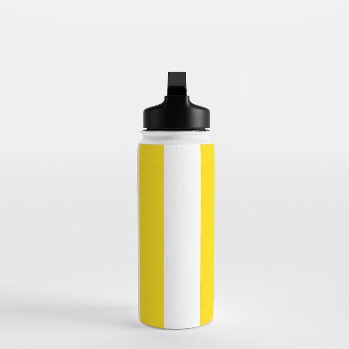 Large Yellow And White Stripes Fresh Mood #decor #society6 #buyart Water Bottle Gallery Image 3