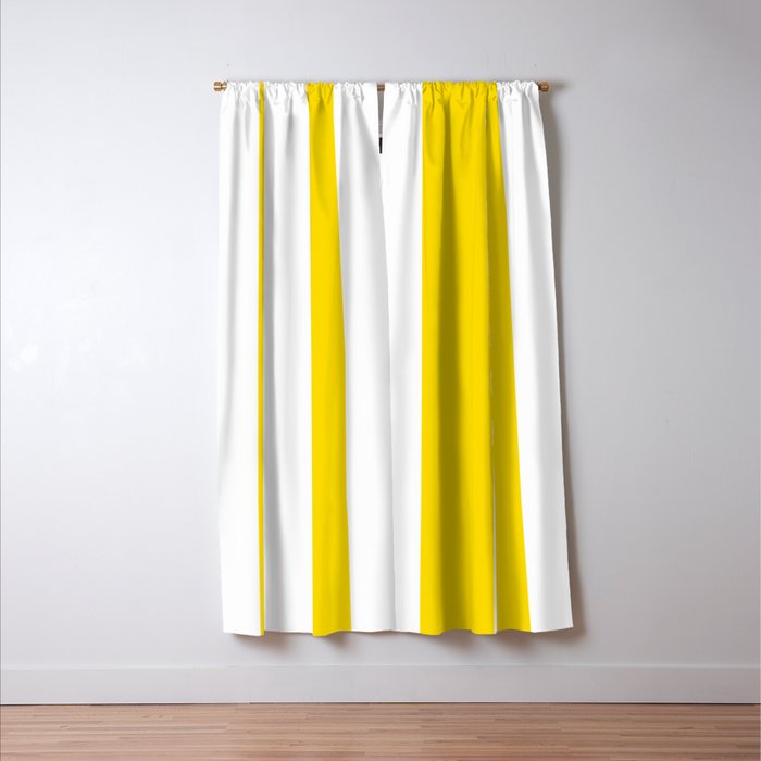 Large Yellow And White Stripes Fresh Mood #decor #society6 #buyart Window Curtain Gallery Image 3